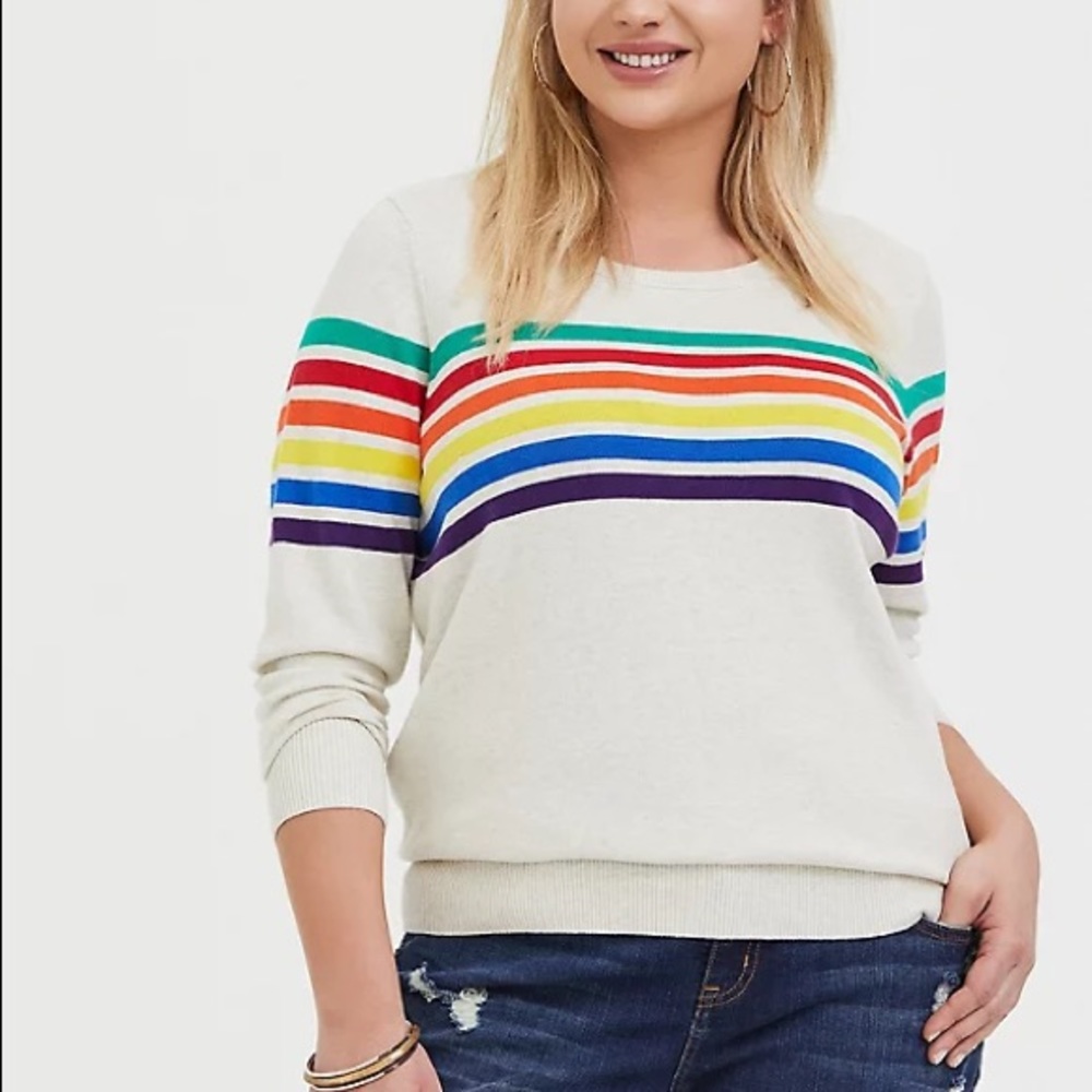 Torrid size 4 rainbow stripe sweater.